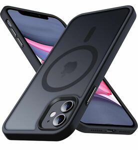 Anqrp iPhone11 用 ケース マグネット搭載 [Magsafe対応] ワイヤレス充電対応 半透明 マット感 耐衝撃 6.1インチ ブラック
