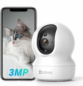 EZVIZ 防犯カメラ 2K/3MP 屋内 監視カメラ ネットワークカメラ取付簡単 スリープモード H.265 2.4GHzのみWiFi対応 CP1