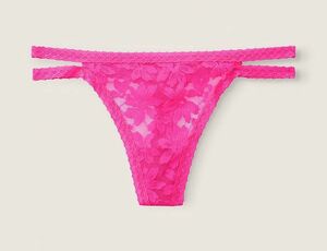 Victoria's Secret ヴィクトリア シークレット PINK レース ストラッピー ソング パンティ Tバック ショーツ ピンク 未開封新品 送料無料