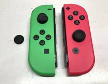 A7607-28 Nintendo Switch Joy-Con ネオングリーン ネオンピンク 【状態難有り】【ジャンク】_画像1