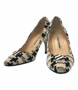 マノロブラニク アーモンドトゥパンプス ハイヒール レディース 38 L Manolo Blahnik [0402]