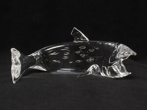 美品 置物 オブジェ 魚 フィッシュ ガラス インテリア steuben glass