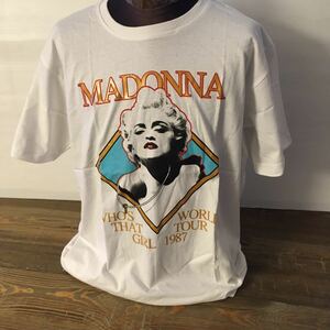 マドンナ　Madonna L アーティストTシャツ バンド 半袖 コットン ホワイト