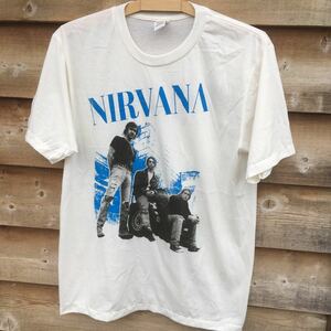 ニルヴァーナ　Nirvana カートコバーン　L バンドTシャツ ロックTシャツ　半袖 バンド ホワイト