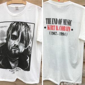 ニルヴァーナ　Nirvana カートコバーン　L バンドTシャツ　ロックTシャツ　半袖 バンド ホワイト　.