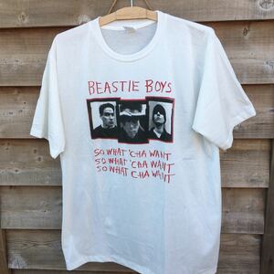 80年代バンド　ビーシティボーイズ　BEASTIE BOYS L バンドTシャツ　ラッパー　バンド 半袖 ホワイト