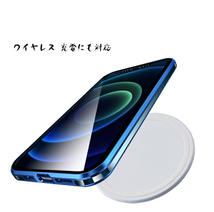 iPhone14 ケース 覗き見防止 アルミ バンパー 強化ガラス フルカバー 両面 360度 全面保護 スマホケース おしゃれ ブラック ワイヤレス充電_画像5
