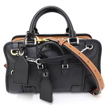 ロエベ LOEWE アマソナ28 マルチプリケーション 2WAY ショルダー ハンドバッグ 32630MBN03 ブラック ブラウン 【中古】Aランク_画像1