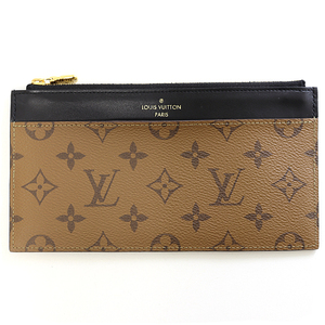 ルイ ヴィトン LOUIS VUITTON スリムパース 長財布 モノグラム リバース キャンバス M80390 ライトブラウン ブラック【中古】Aランク