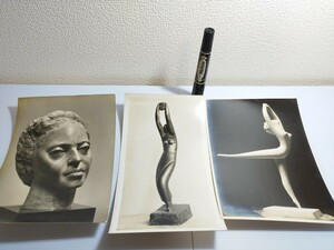 【芸術写真】彫刻？静物を撮影した白黒写真作品　3枚　写真家・Marc VAUX　写真が全てです　古写真　静物の作者不明