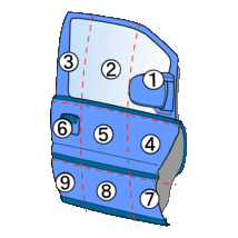 ハイゼット EBD-S211P 右FドアASSY フロント W09 M3108 67001-B5062_画像6