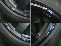 SSR GTV01 MB:黒 アルミホイール 18インチ 4本セット 18×7.5J 5H PCD100 +48 ハブ径約72mm タイヤ付 215/45R18 【エクシーガ YA5取外し】_画像5