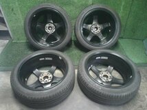 SSR GTV01 MB:黒 アルミホイール 18インチ 4本セット 18×7.5J 5H PCD100 +48 ハブ径約72mm タイヤ付 215/45R18 【エクシーガ YA5取外し】_画像10