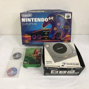 LA017151(124)-338/KK4000【名古屋】Nintendo ニンテンドー ゲーム機2点まとめ GAMECUBE DOL-001 / 64 NUS-001 / ソフト 3点