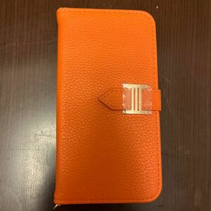 スマホケース　iphone11 手帳型ケース　モバイルケース　オレンジ