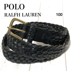 ポロラルフローレン レザーメッシュベルト 100/POLO RALPH LAUREN 編込み