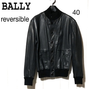 BALLY reversible leather jacket 40/ Bally car fs gold bar Star /A1 made in Italy 