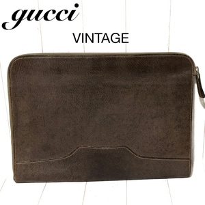 GUCCI document case /OLD Gucci writing brush chronicle body tag Vintage document case / clutch bag 