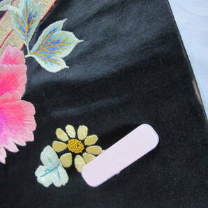 牡丹 桔梗 菊紅葉の花いかだ 総刺繍 アンティーク名古屋帯の画像10
