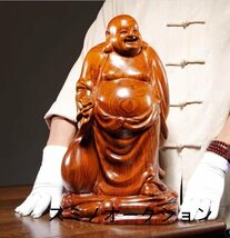 人気推薦 招福 布袋 木製 金運 インテリア お洒落 かっこいい アート 木彫り 縁起物 風水 七福神 布袋様 プレゼント 工芸品_画像1