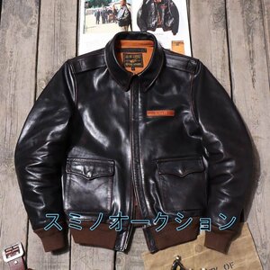  feeling of luxury overflow * 1.1mm tea core Horse Hyde 40's TYPE A-2 V. HILTS emblem flight jacket black L(38) size selection horse leather 