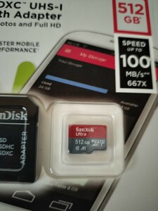●新品microSDカード●SANDISK 512GB SDアダプター付 microSDXC ULTRA サンディスク 100MB/S　A1 UHS-I