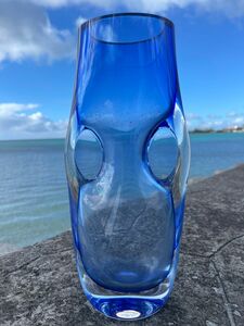 KROSNO 花瓶 バカラ インテリア アンティーク ガラス レトロ グラス Baccarat タルガラス クリス　レア品