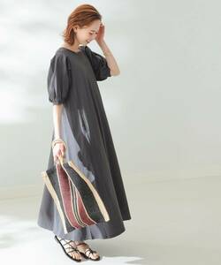 B:MING by BEAMS ビームス 23SS 袖 タック ワンピース リラックスムード漂う大人ワンピ◎ 背面がざっくりと開いた女っぽさも演出 洗濯可 F