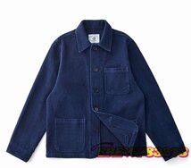 高品質★ 手作り 藍染め 刺し子 カバーオール 17OZ 綿100% ワークジャケット ブレザー sashiko indigo 上品 インディゴ_画像2