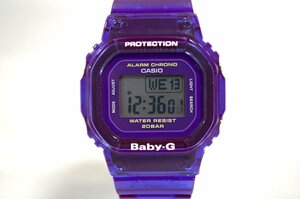 極美品●動作OK●カシオ G-SHOCK●Baby-G BGD-560S●腕時計 クリアパープル 紫 タフソーラー レディース デジタル ラバー マルチバンド6