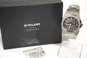 動作OK●D1 Milano ディーワンミラノ●スケルトン腕時計●オクタゴン型 メンズ レディース ケース付き 自動巻き オートマ