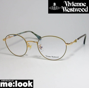 Vivienne Westwood　ヴィヴィアンウエストウッド レディース　眼鏡 メガネ フレーム 40-0001-3　サイズ47 ライトゴールド・カーキ