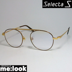 Selecta セレクタ クラシック ヴィンテージ レトロ 眼鏡 メガネ フレーム 87-0009-3 ブラウン　ゴールド