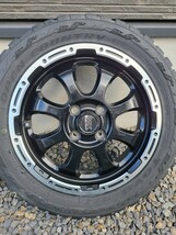 165/60r15 MAD CROSS GRACE 15x4.5J 4/100 +45 GB/P セミグロスブラック&リムポリッシュ トーヨーオープンカントリー ゴツゴツ_画像1