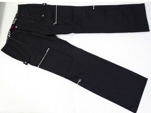 極美品・レア）BURBERRY BLACK LABEL バーバリーブラックレーベル カーゴ パンツ 黒 79サイズ 裏起毛