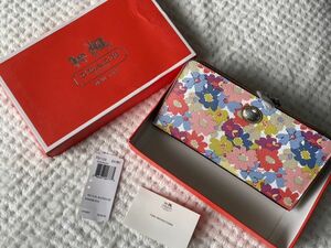 新品未使用 COACH ペイトンフローラル ラウンド ファスナ 長財布 F51129 花柄 SV/MC カラフル コーチ マルチカラー レディース 元箱