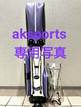 新型malbon golf ●マルボンゴルフ　キャディバッグ　ゴルフバッグ　ブラックパープル※写真転載禁止※_画像8