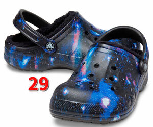 送料無料【29cm】ボア付き crocs クロックス Baya Printed Lined Clog バヤ ラインド プリンテッド クロッグ カラー Black ブラック