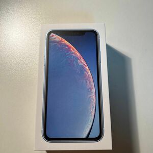 iPhoneXRブルー128GB空箱　イヤホン無　説明書＆リンゴのステッカー付属