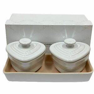 ●【LE CREUSET/ルクルーゼ】910223-00 Petite Ramekin D'Amour Set/プチ ラムカン ダムールセット ホワイトL【未使用/箱付】★20845