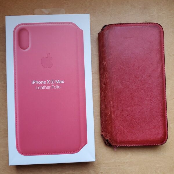 Apple iphone Xs MAX 純正レザー フォリオカバー