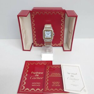 【86】Cartier カルティエ サントス ガルベ K18/SS デイト スクエア 腕時計 メンズ 自動巻き ジャンク扱い 国際保証書 冊子 箱付