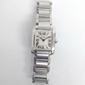 【86】Cartier カルティエ タンクフランセーズ 2384 アイボリー文字盤 レディース QUARTZ クオーツ 不動品 部品取れ ジャンク品