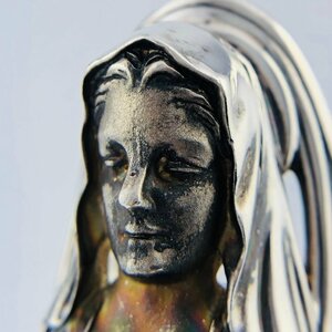 【77】 SILVER リング マリア 聖母 女神 女性 ボリューム感 指輪 シルバー 幅広 幅 4.1㎝ ＃15 20.3ｇ （1417）