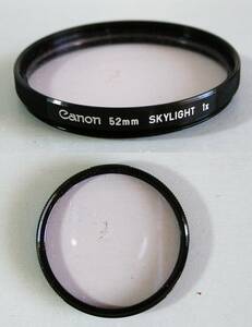 Canon　(144)　 中古・フィルター　52㎜　Skylight　(レンズ保護兼用、紫外線吸収）　キャノン