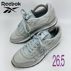 【Bランク】【美品】【除菌済】Reebok　CLASSIC LEATHER　クラシック／レザー／ピュアグレー（HQ7140）26.5　US8.5