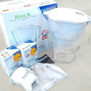 【☆未使用品☆】BRITA ブリタ Aluna XL アルーナ ポット型 浄水器 3.5L MAXTRA マクストラ 交換用 フィルター 3点付 1円スタート #550