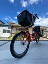 「程度極上！長身パパにも！」子供乗せ自転車 ふらっか～ずシュシュ キャロットオレンジ ［内装3段 /20インチ/非電動車］_画像3