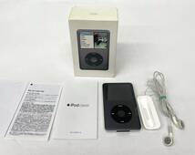 AK☆ Apple iPod Classic 120GB BLACK A1238 第6世代 アップル アイポッド クラシック ブラック 箱付き 説明書付き_画像1