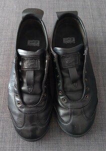 【中古】Onitsuka Tiger（オニツカタイガー） MEXICO 66 SD SLIP-ON スリップオン レディース スニーカー 24㎝ ブラック 本革 匿名配送可